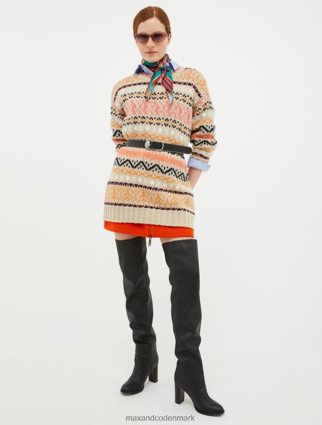 Kvinder oversize jacquard pullover MAX&Co. beige B2Z2T6428 beklædning