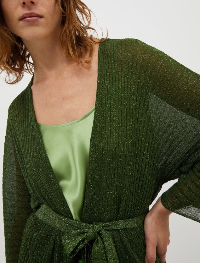 Kvinder ribstrikket cardigan i lurex MAX&Co. grøn B2Z2T6329 beklædning