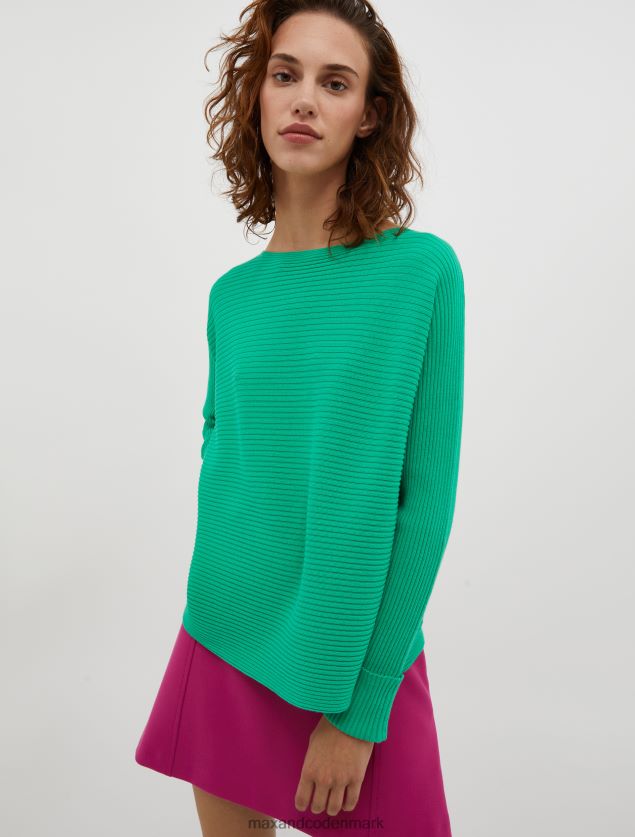 Kvinder ribstrikket trøje i bomuldsblanding MAX&Co. grøn B2Z2T6325 beklædning