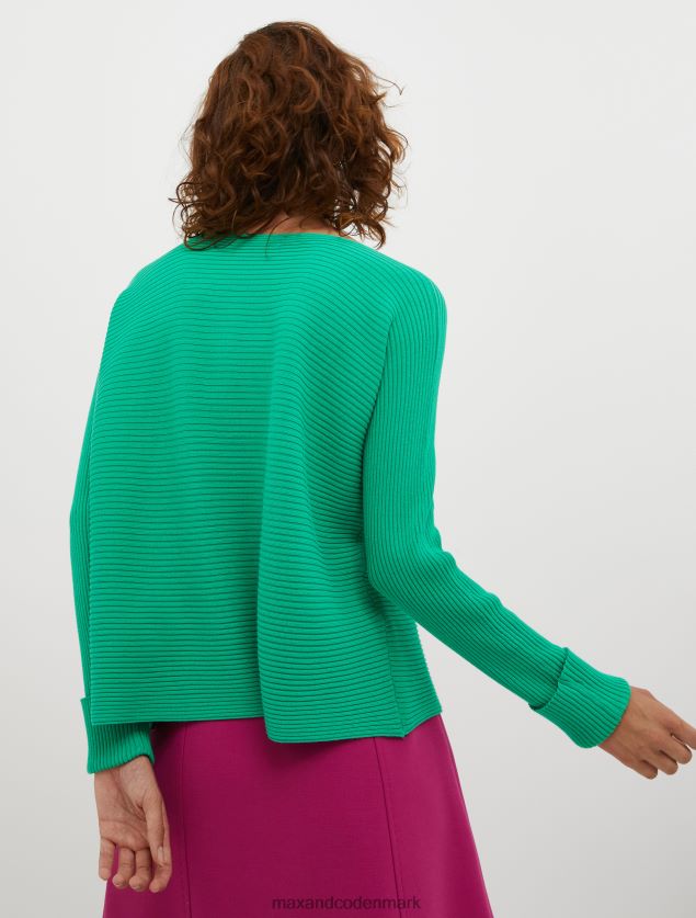 Kvinder ribstrikket trøje i bomuldsblanding MAX&Co. grøn B2Z2T6325 beklædning
