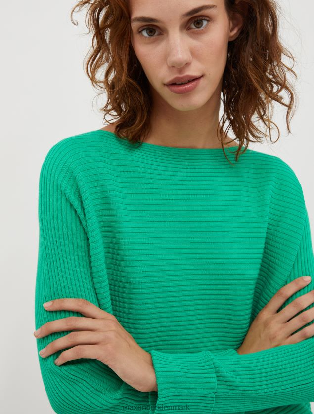 Kvinder ribstrikket trøje i bomuldsblanding MAX&Co. grøn B2Z2T6325 beklædning