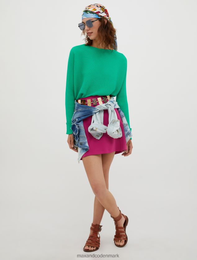 Kvinder ribstrikket trøje i bomuldsblanding MAX&Co. grøn B2Z2T6325 beklædning