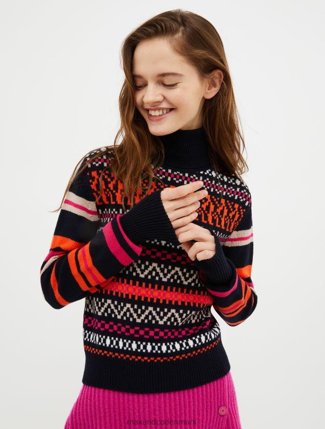 Kvinder rullekrave i jacquard uldblanding MAX&Co. kornblomst blå B2Z2T6383 beklædning