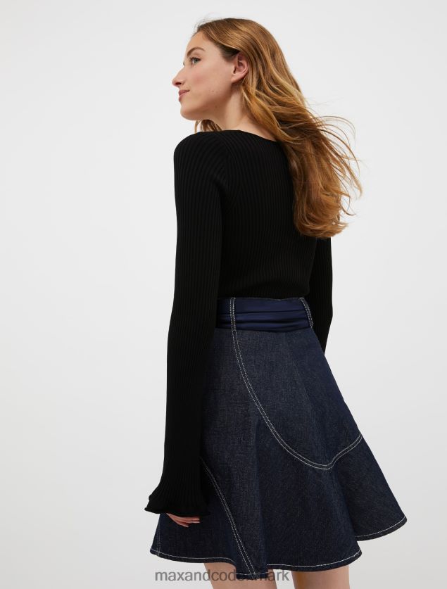 Kvinder slim fit ribstrikket trøje MAX&Co. sort B2Z2T6346 beklædning