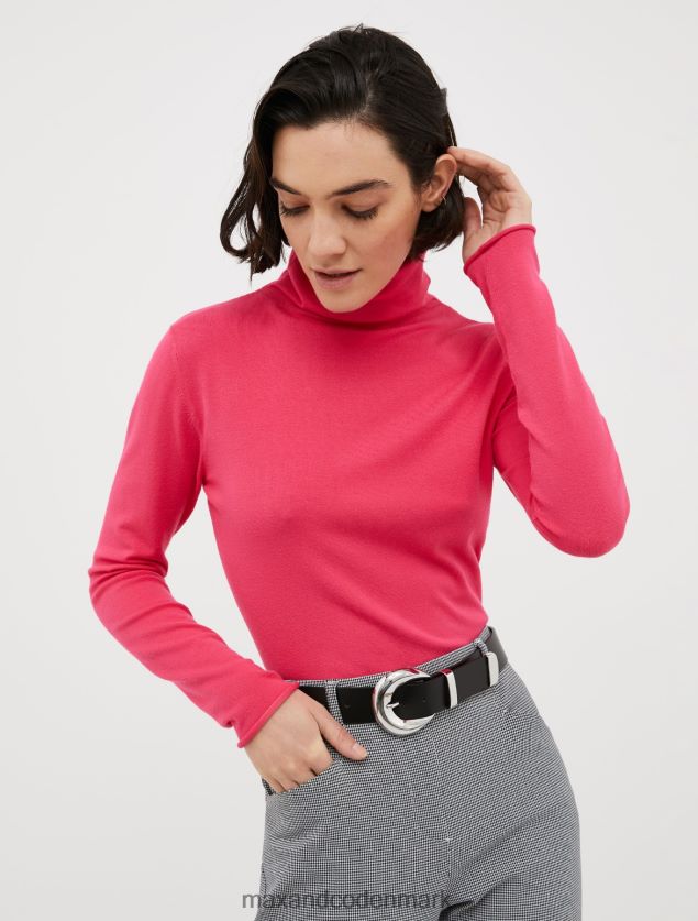 Kvinder strækstrikket rullekravetrøje MAX&Co. rød B2Z2T6371 beklædning