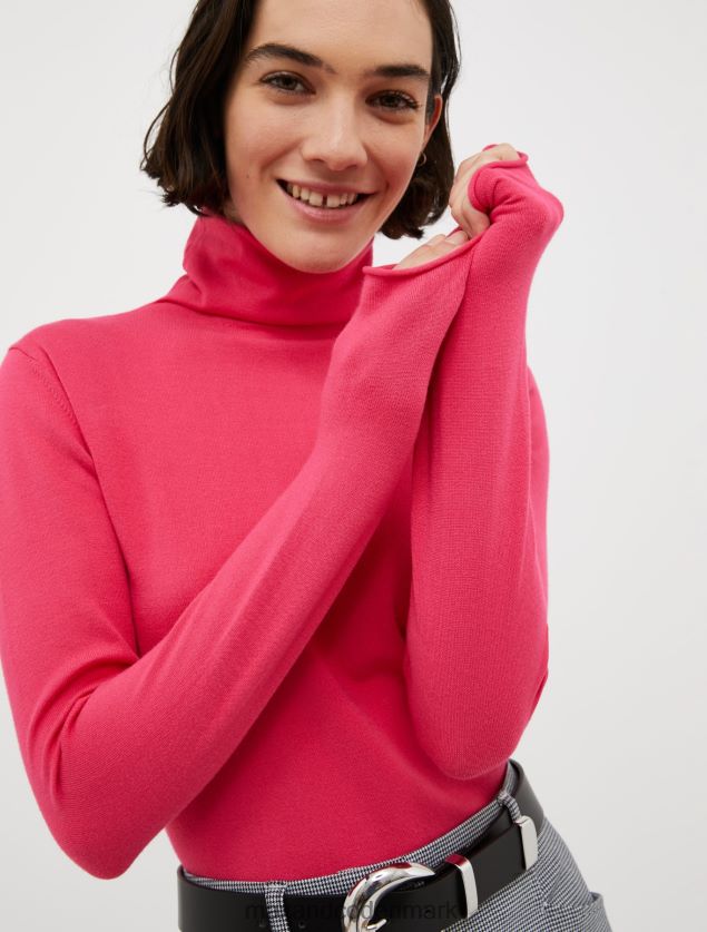 Kvinder strækstrikket rullekravetrøje MAX&Co. rød B2Z2T6371 beklædning