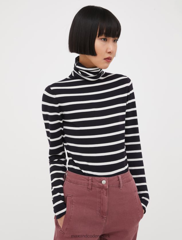 Kvinder stræktrøje i tricot-polohals MAX&Co. Marine blå B2Z2T6417 beklædning