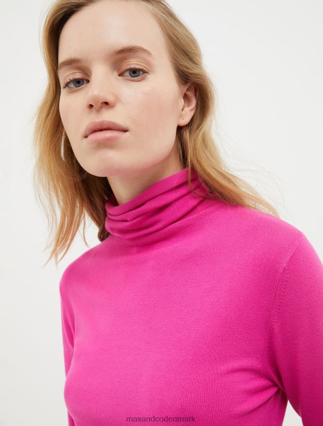 Kvinder stretchy rullekrave top MAX&Co. lilla B2Z2T6357 beklædning