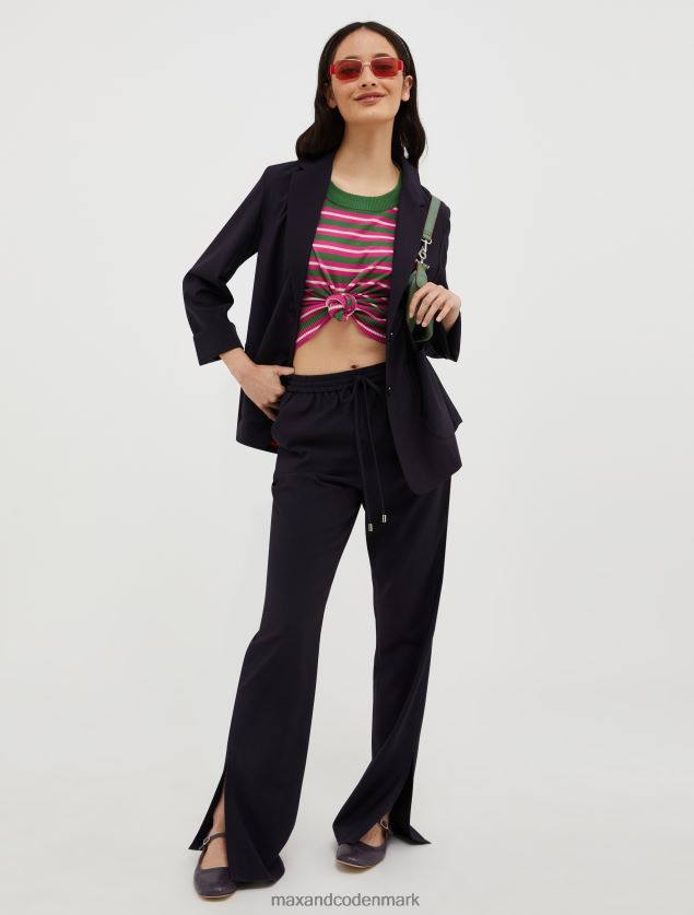 Kvinder stribet bomuld og modal trøje MAX&Co. grøn B2Z2T6388 beklædning