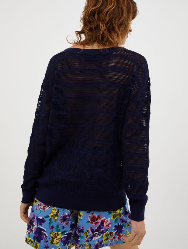 Kvinder stribet gennembrudt trøje MAX&Co. sort B2Z2T6344 beklædning