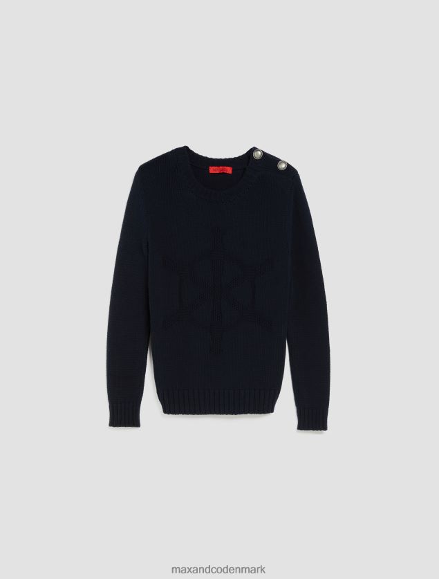 Kvinder stribet intarsia trøje MAX&Co. turkis B2Z2T6339 beklædning