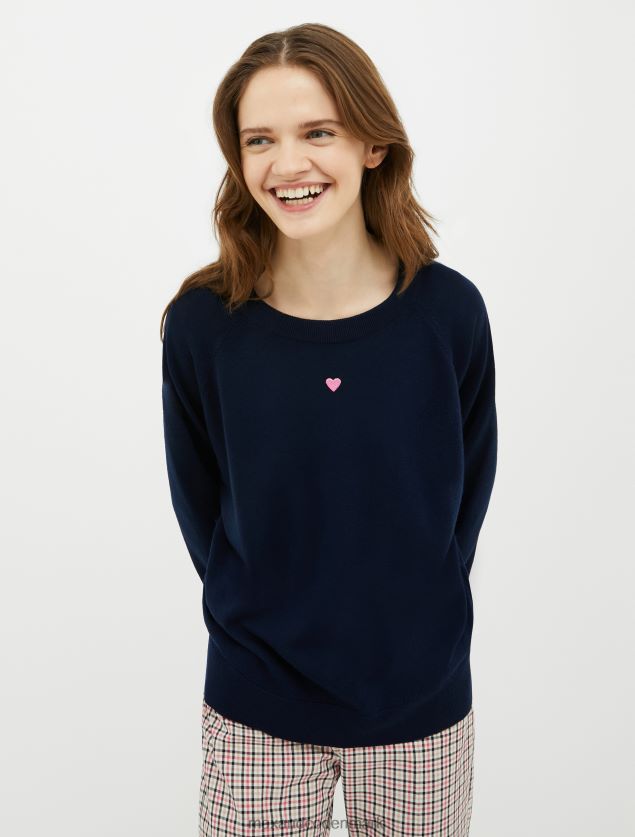 Kvinder stribet trøje i merinould MAX&Co. Marine blå B2Z2T6367 beklædning