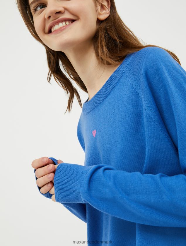 Kvinder stribet trøje i merinould MAX&Co. luftvåben blå B2Z2T6368 beklædning