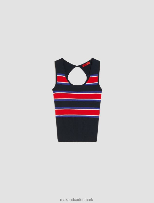 Kvinder strikket nøglehulstop MAX&Co. luftvåben blå B2Z2T6332 beklædning