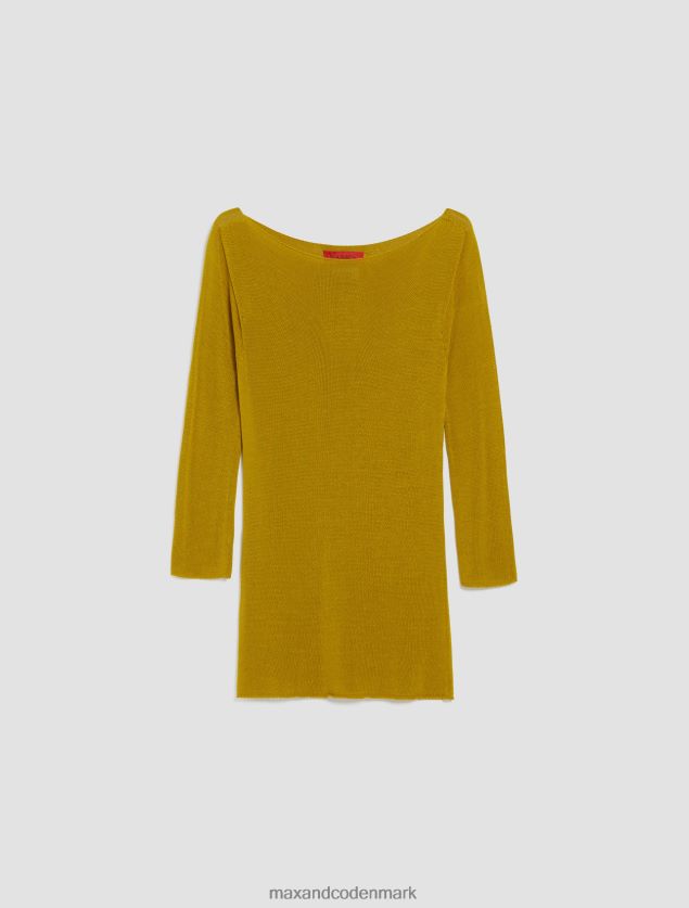 Kvinder strikket trøje med bådhals MAX&Co. guld B2Z2T6320 beklædning