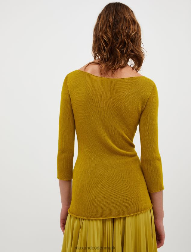 Kvinder strikket trøje med bådhals MAX&Co. guld B2Z2T6320 beklædning