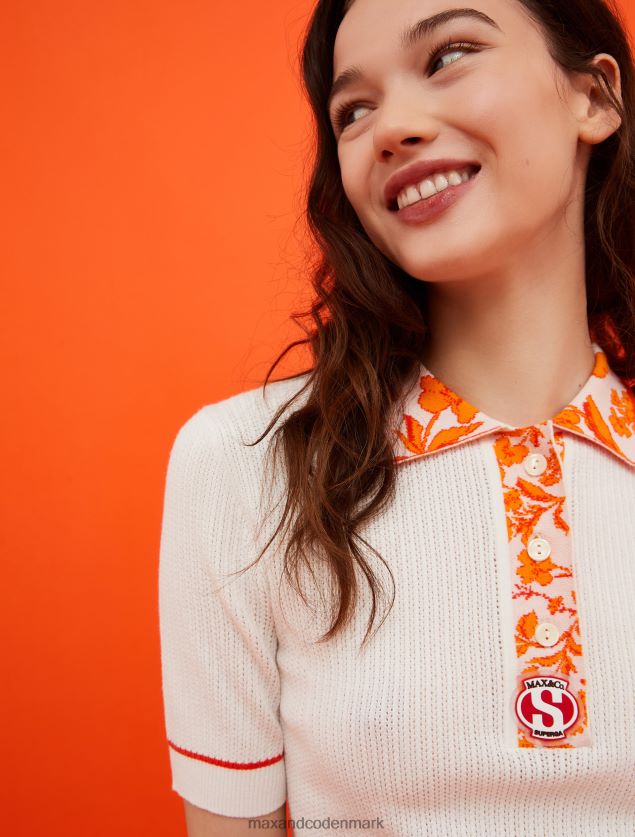 Kvinder superga strikket poloshirt MAX&Co. elfenbensmønster B2Z2T6380 beklædning