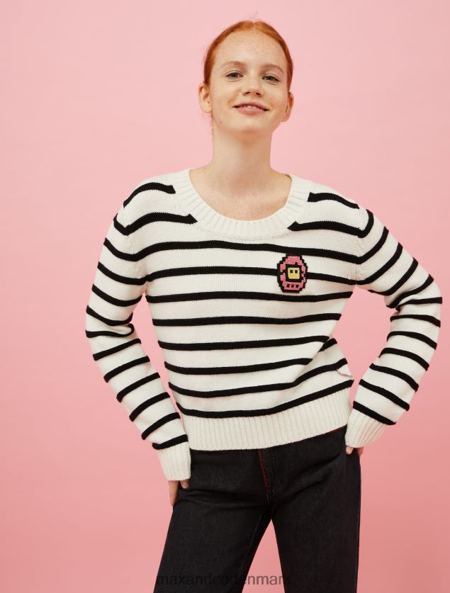 Kvinder tamagotchi applikation pullover MAX&Co. optik hvid B2Z2T6351 beklædning