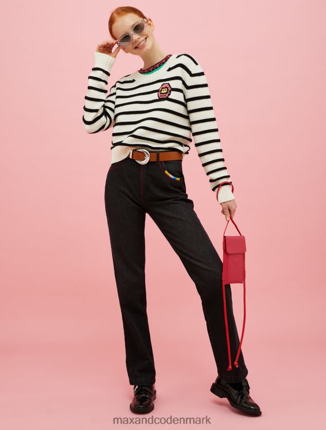 Kvinder tamagotchi applikation pullover MAX&Co. optik hvid B2Z2T6351 beklædning