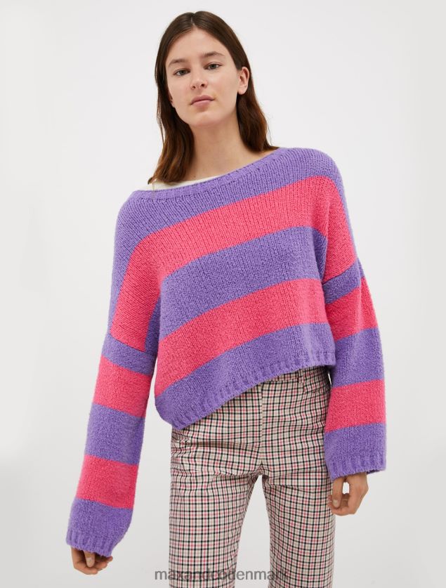 Kvinder trøje i beskåret bomuld MAX&Co. lilla mønster B2Z2T6378 beklædning