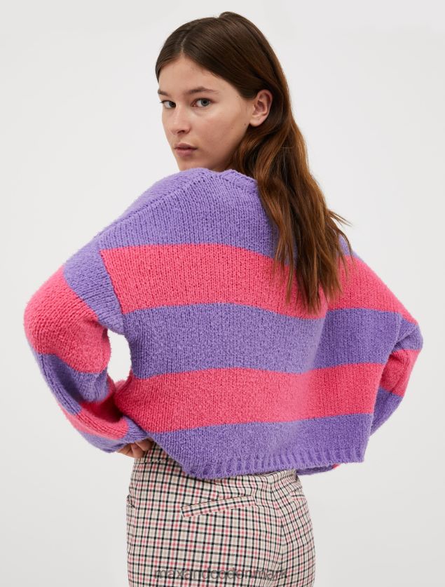 Kvinder trøje i beskåret bomuld MAX&Co. lilla mønster B2Z2T6378 beklædning