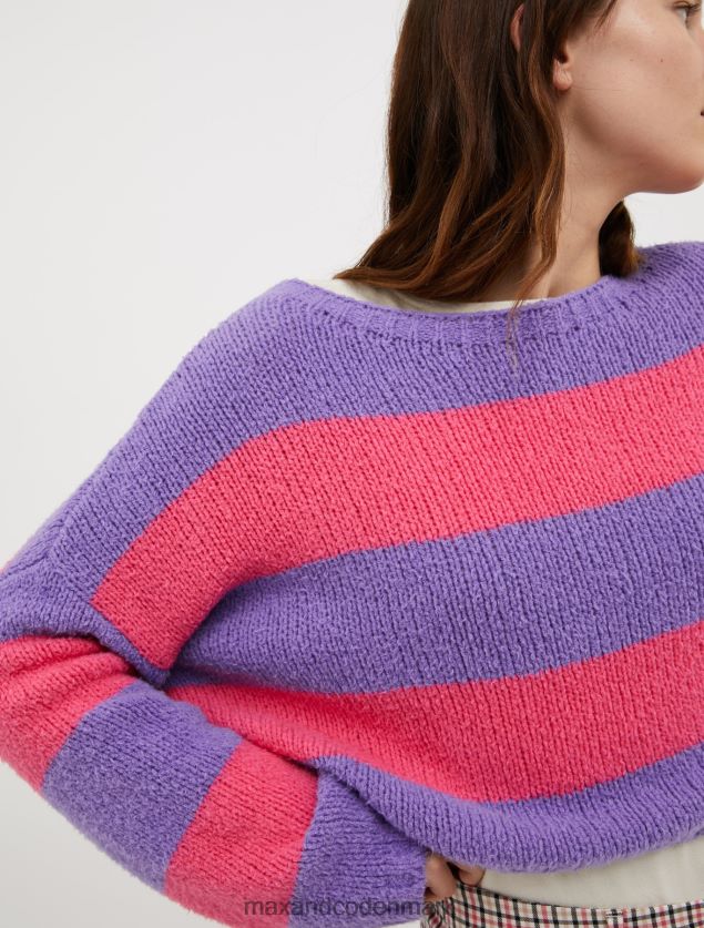 Kvinder trøje i beskåret bomuld MAX&Co. lilla mønster B2Z2T6378 beklædning