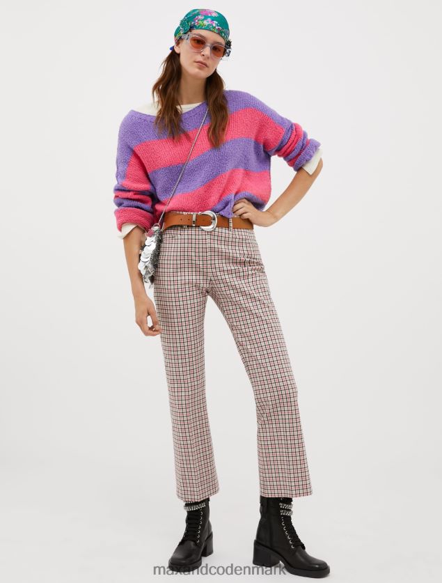 Kvinder trøje i beskåret bomuld MAX&Co. lilla mønster B2Z2T6378 beklædning