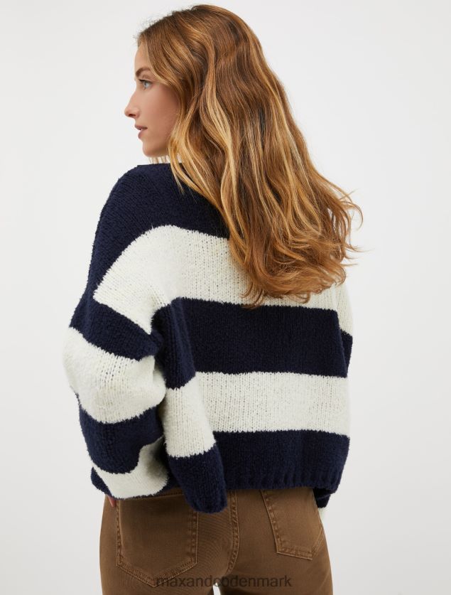 Kvinder trøje i beskåret bomuld MAX&Co. midnatsblåt mønster B2Z2T6379 beklædning