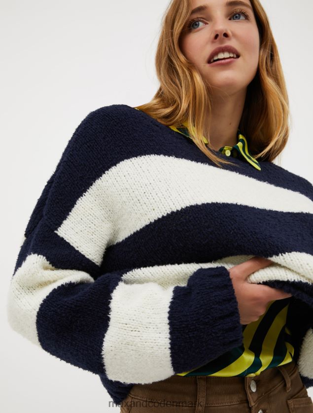 Kvinder trøje i beskåret bomuld MAX&Co. midnatsblåt mønster B2Z2T6379 beklædning