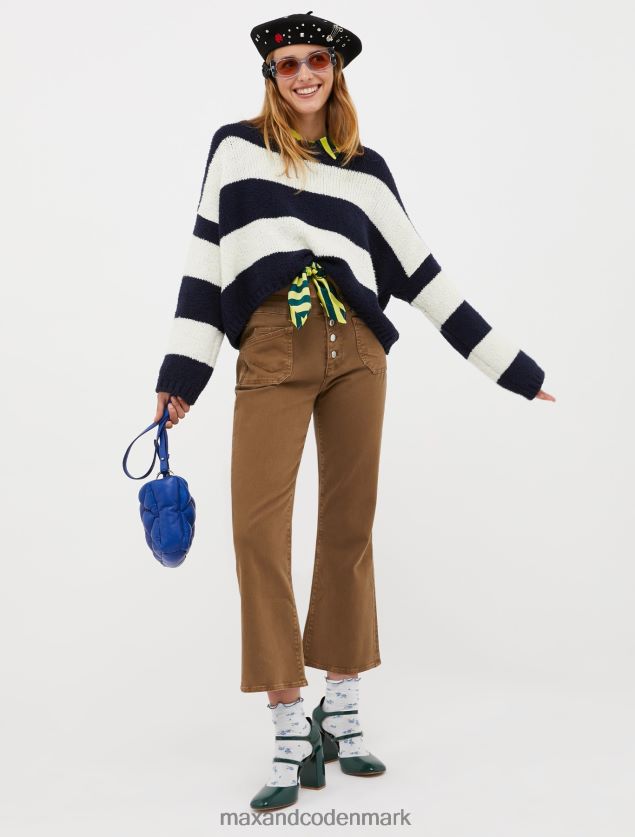 Kvinder trøje i beskåret bomuld MAX&Co. midnatsblåt mønster B2Z2T6379 beklædning