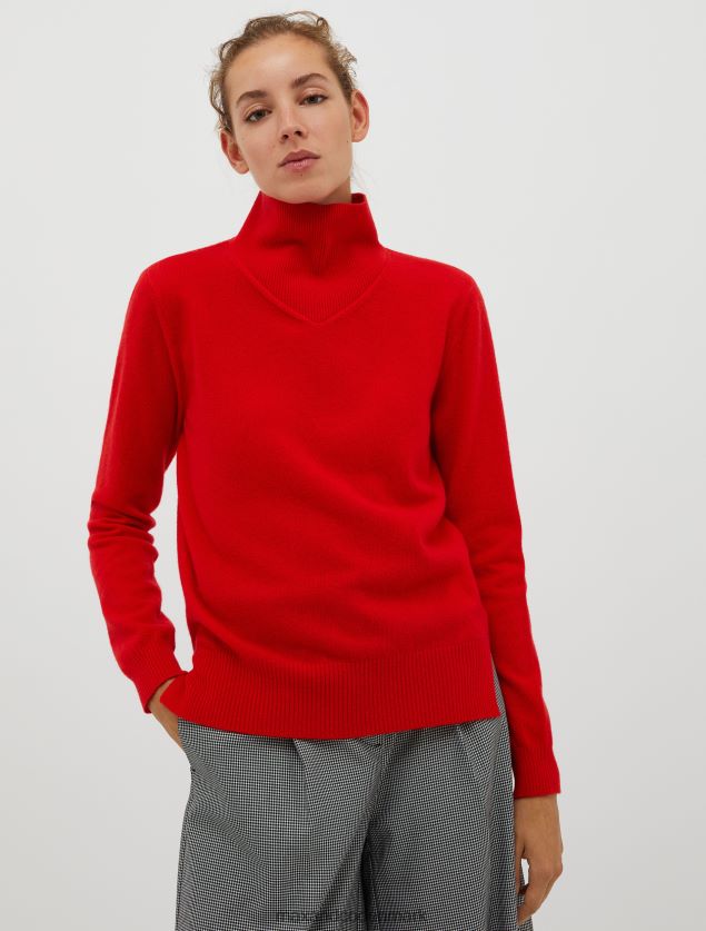 Kvinder trøje i uldblanding med polo hals MAX&Co. rød B2Z2T6408 beklædning
