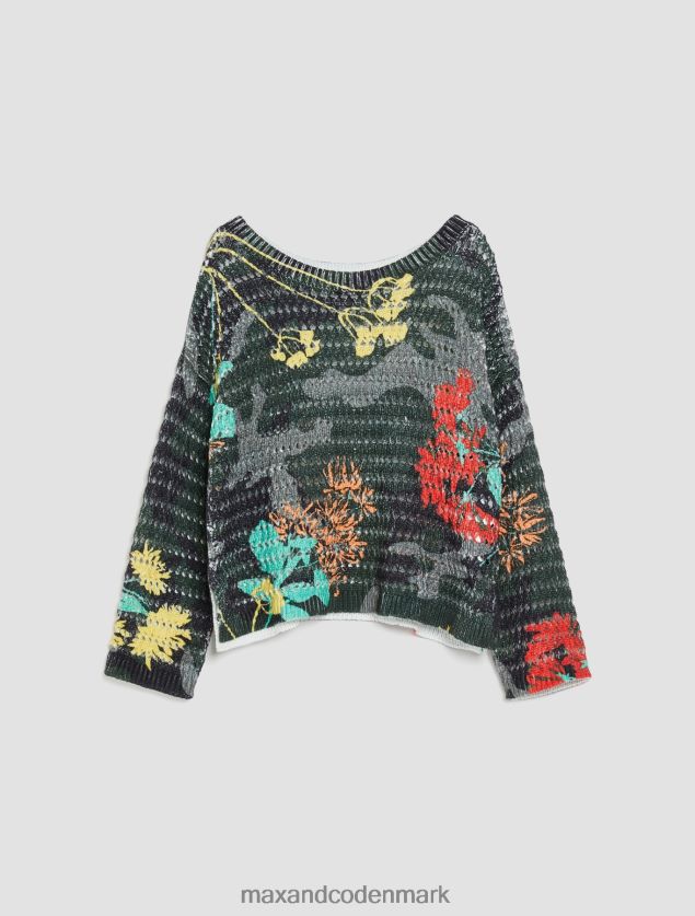 Kvinder trøje med camouflagetryk med blomster MAX&Co. kakigrøn B2Z2T6427 beklædning